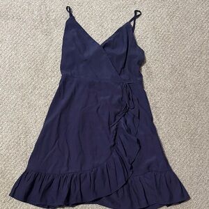 Altar'd State Deep Blue Ruffle Mini Dress